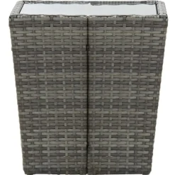 vidaXL - Bistroset - Grijs - Poly rattan en gehard glas - 3 stuks