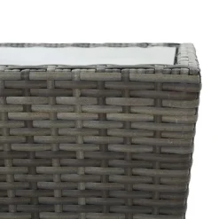 vidaXL - Bistroset - Grijs - Poly rattan en gehard glas - 3 stuks