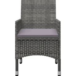 vidaXL - Bistroset - Grijs - Poly rattan en gehard glas - 3 stuks