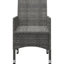 vidaXL - Bistroset - Grijs - Poly rattan en gehard glas - 3 stuks