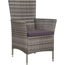 vidaXL - Bistroset - Grijs - Poly rattan