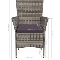 vidaXL - Bistroset - Grijs - Poly rattan