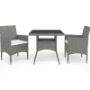 vidaXL - Bistroset - Grijs - Poly rattan