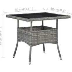vidaXL - Bistroset - Grijs - Poly rattan