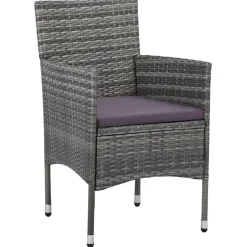 vidaXL - Bistroset - Grijs - Poly rattan