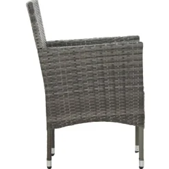 vidaXL - Bistroset - Grijs - Poly rattan