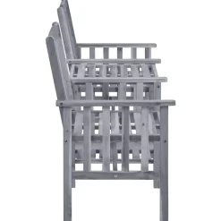 vidaXL - Bistroset - Grijs - Hout - 159x61x92 cm