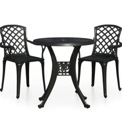 vidaXL - Bistroset - Zwart - Aluminium