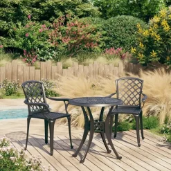 vidaXL - Bistroset - Zwart - Aluminium