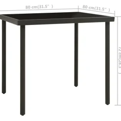 vidaXL - Bistroset - Zwart - Staal