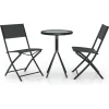vidaXL - Bistroset - Zwart - Staal - 3 stuks