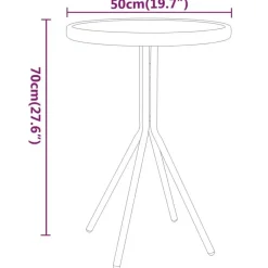 vidaXL - Bistroset - Zwart - Staal - 3 stuks