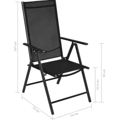 vidaXL - Bistroset - Zwart - Aluminium