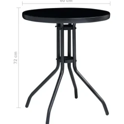 vidaXL - Bistroset - Zwart - Aluminium