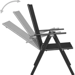 vidaXL - Bistroset - Zwart - Aluminium