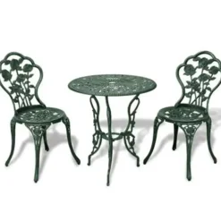 vidaXL - Bistroset Bistrosets - Groen - Aluminium