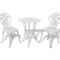 vidaXL - Bistroset Bistrosets - Wit - Aluminium