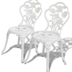 vidaXL - Bistroset Bistrosets - Wit - Aluminium