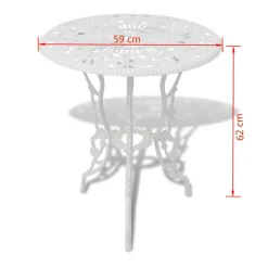 vidaXL - Bistroset Bistrosets - Wit - Aluminium