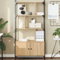 vidaXL - Boekenkast - Bruin - Bewerkt hout