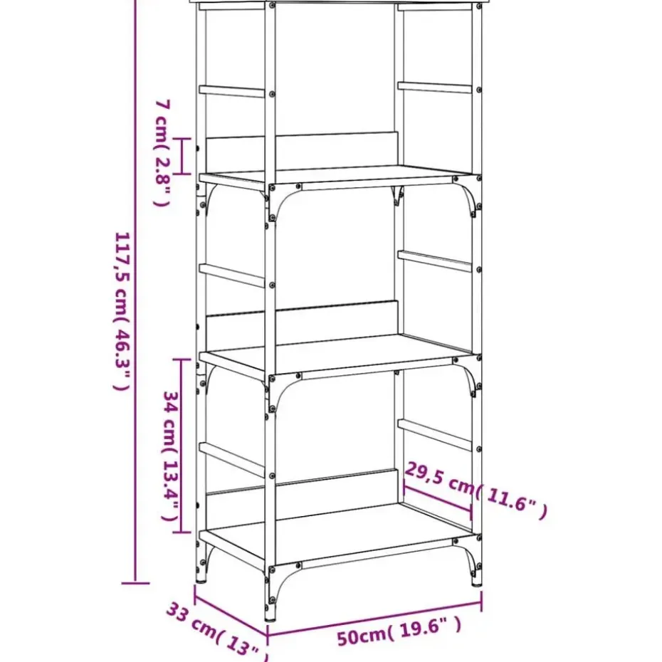 vidaXL - Boekenkast - Bruin - Bewerkt hout