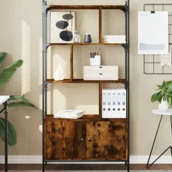 vidaXL - Boekenkast - Bruin - Bewerkt hout