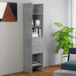 vidaXL - Boekenkast - Grijs - Bewerkt hout