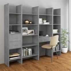 vidaXL - Boekenkast - Grijs - Bewerkt hout