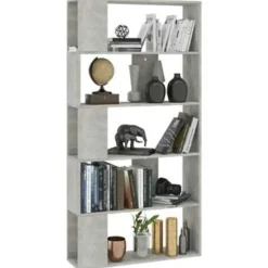 vidaXL - Boekenkast - Grijs - Bewerkt hout