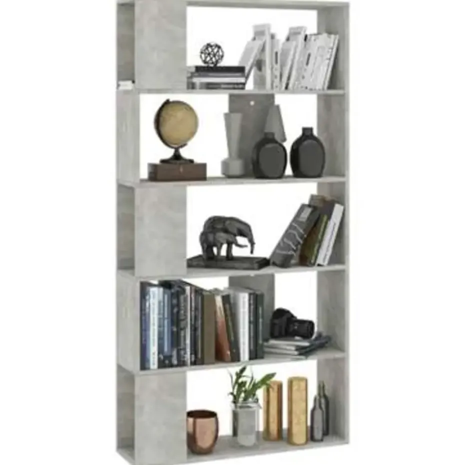 vidaXL - Boekenkast - Grijs - Bewerkt hout