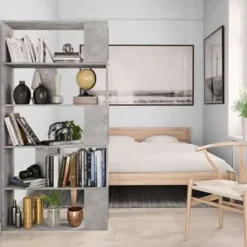 vidaXL - Boekenkast - Grijs - Bewerkt hout