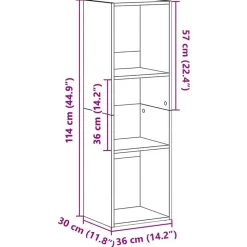 vidaXL - Boekenkast - Grijs - Bewerkt hout
