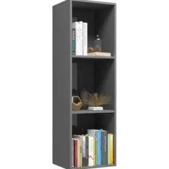 vidaXL - Boekenkast - Grijs - Bewerkt hout