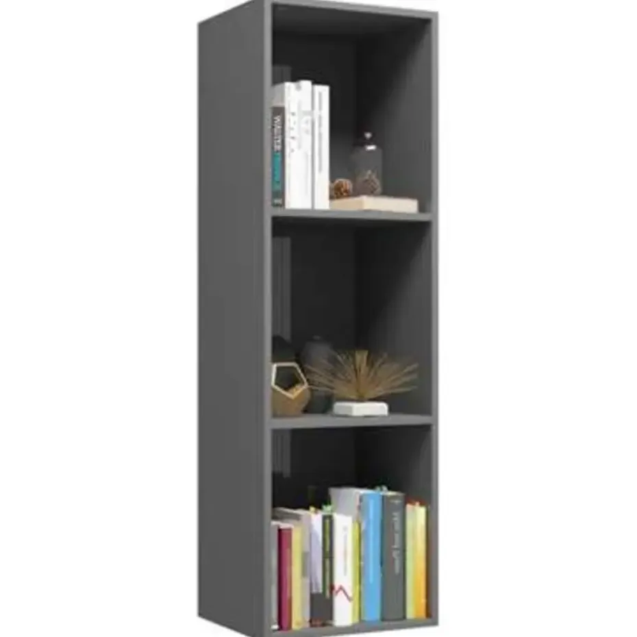 vidaXL - Boekenkast - Grijs - Bewerkt hout