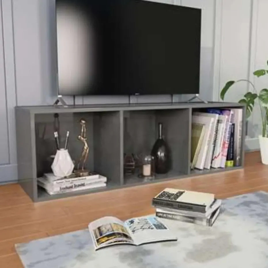 vidaXL - Boekenkast - Grijs - Bewerkt hout