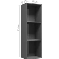 vidaXL - Boekenkast - Grijs - Bewerkt hout