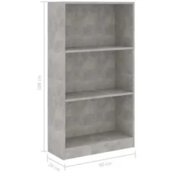 vidaXL - Boekenkast - Grijs - Bewerkt hout - 60 x 24 x 109 cm