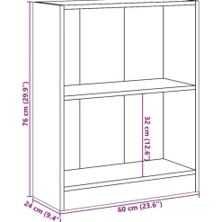 vidaXL - Boekenkast - Grijs - Bewerkt hout