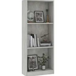 vidaXL - Boekenkast - Grijs - Bewerkt hout - 40 x 24 x 109 cm