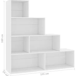 vidaXL - Boekenkast - Wit - Bewerkt hout