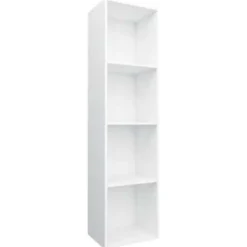 vidaXL - Boekenkast - Wit - Bewerkt hout - 36 x 30 x 143 cm