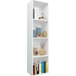 vidaXL - Boekenkast - Wit - Bewerkt hout - 36 x 30 x 143 cm