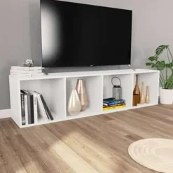 vidaXL - Boekenkast - Wit - Bewerkt hout - 36 x 30 x 143 cm