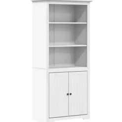 vidaXL - Boekenkast - Wit - Grenenhout