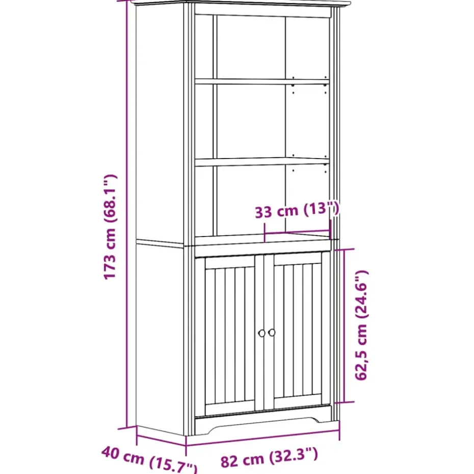 vidaXL - Boekenkast - Wit - Grenenhout