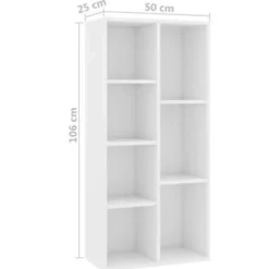 vidaXL - Boekenkast - Wit - Bewerkt hout