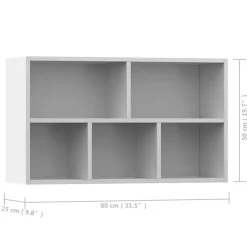 vidaXL - Boekenkast - Wit - Bewerkt hout