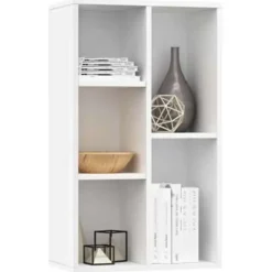 vidaXL - Boekenkast - Wit - Bewerkt hout