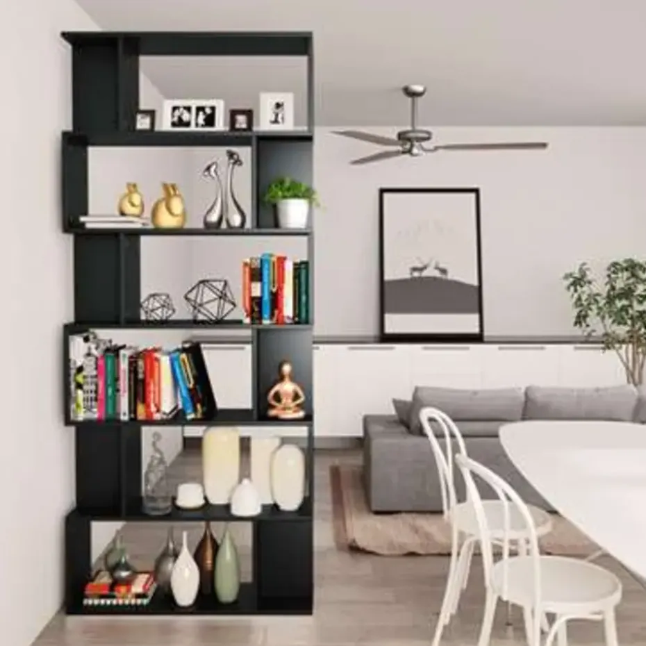 vidaXL - Boekenkast - Zwart - Bewerkt hout