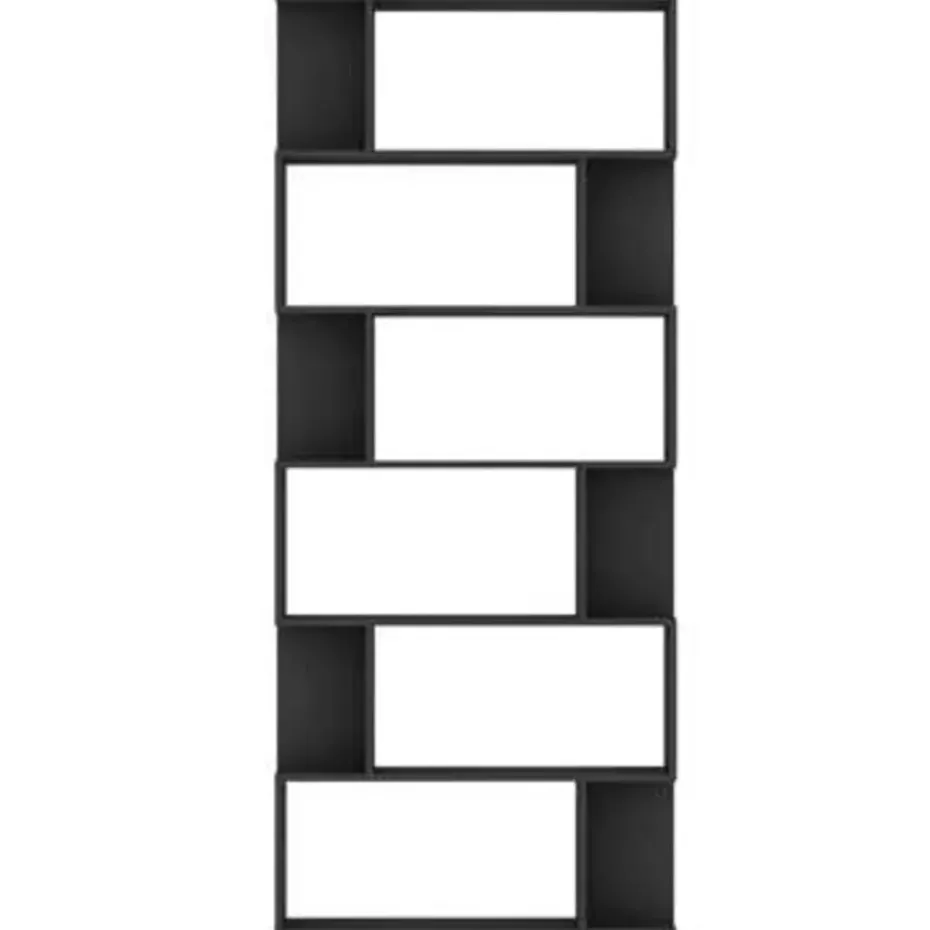 vidaXL - Boekenkast - Zwart - Bewerkt hout